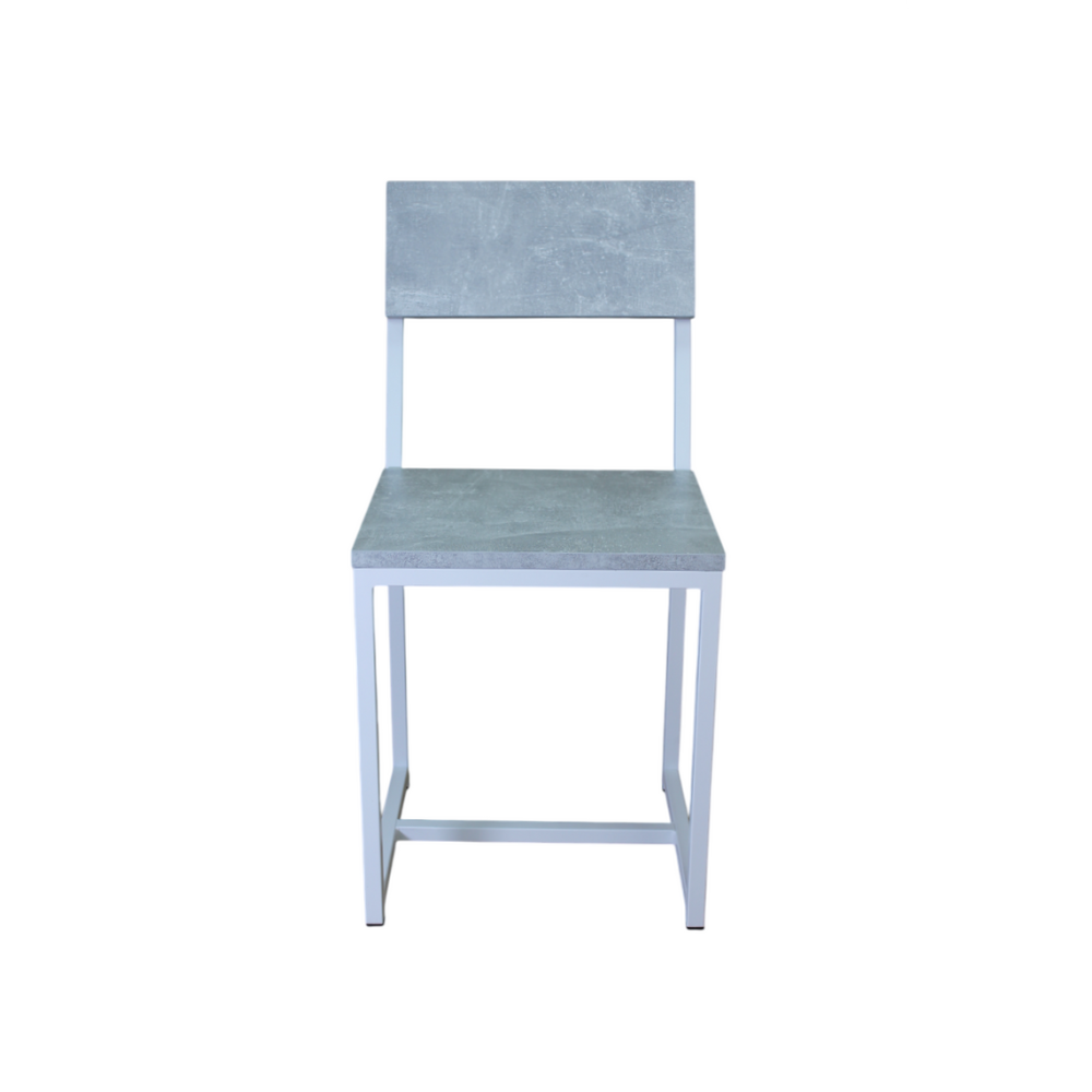 Стул ALLERD RION, металл, ЛДСП, белый муар, Бетон