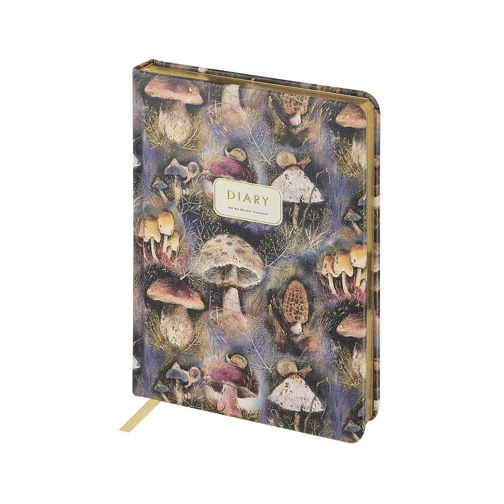 Ежедневник недатированный "Flora. Mushroom Miracle", А5, 240 страниц, фиолетовый