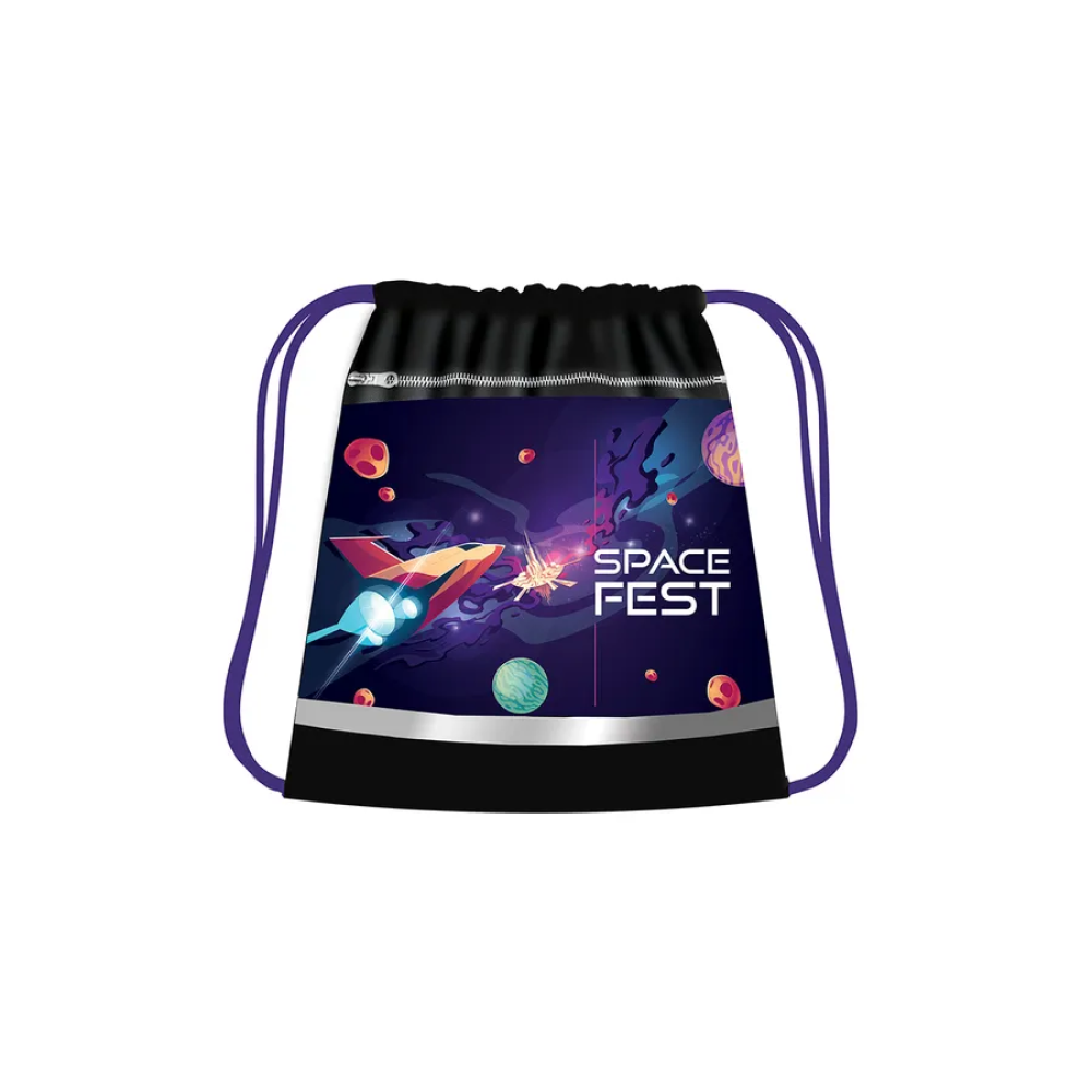 Мешок для обуви "SPAСE FEST", полиэстер, черный