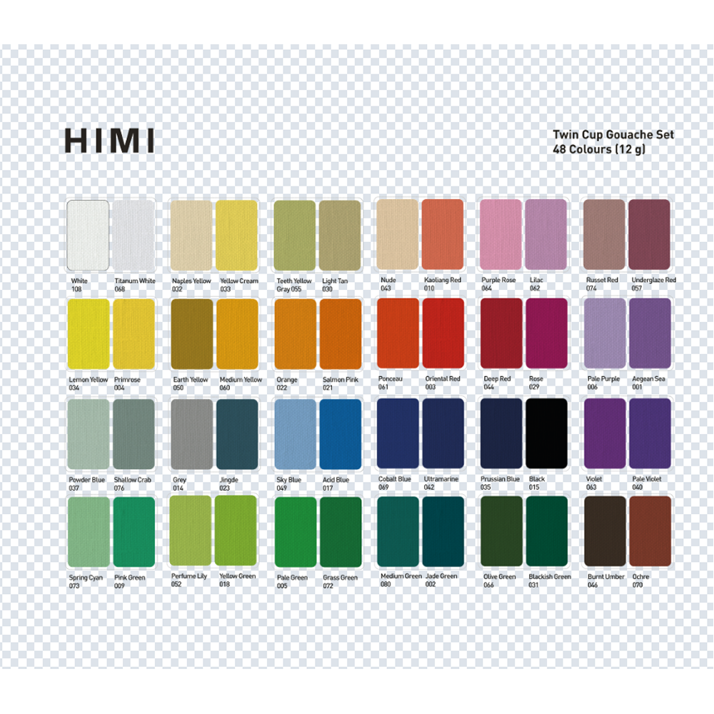 Гуашь "Himi", 48 цветов, 12 мл, футляр - 7