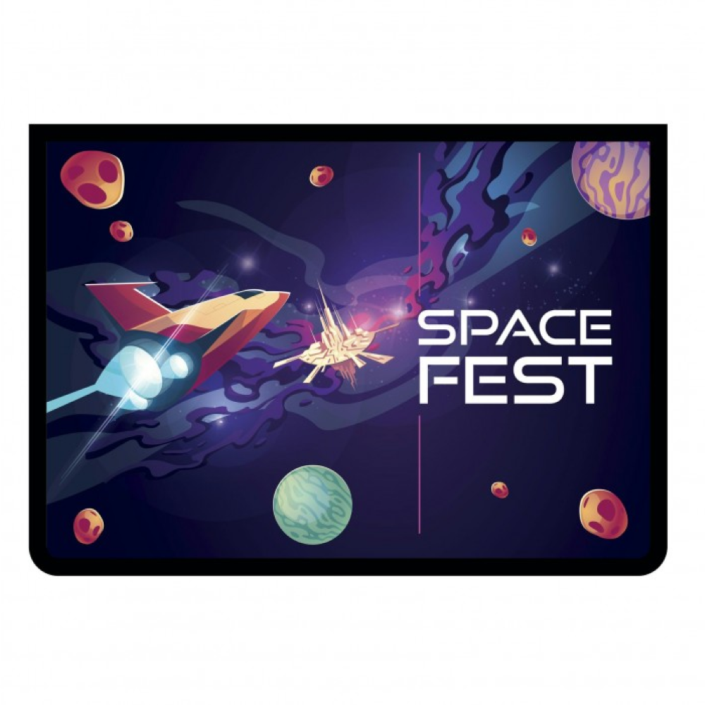 Папка для тетрадей "Space fest", А4, на молнии, фиолетовый/черный