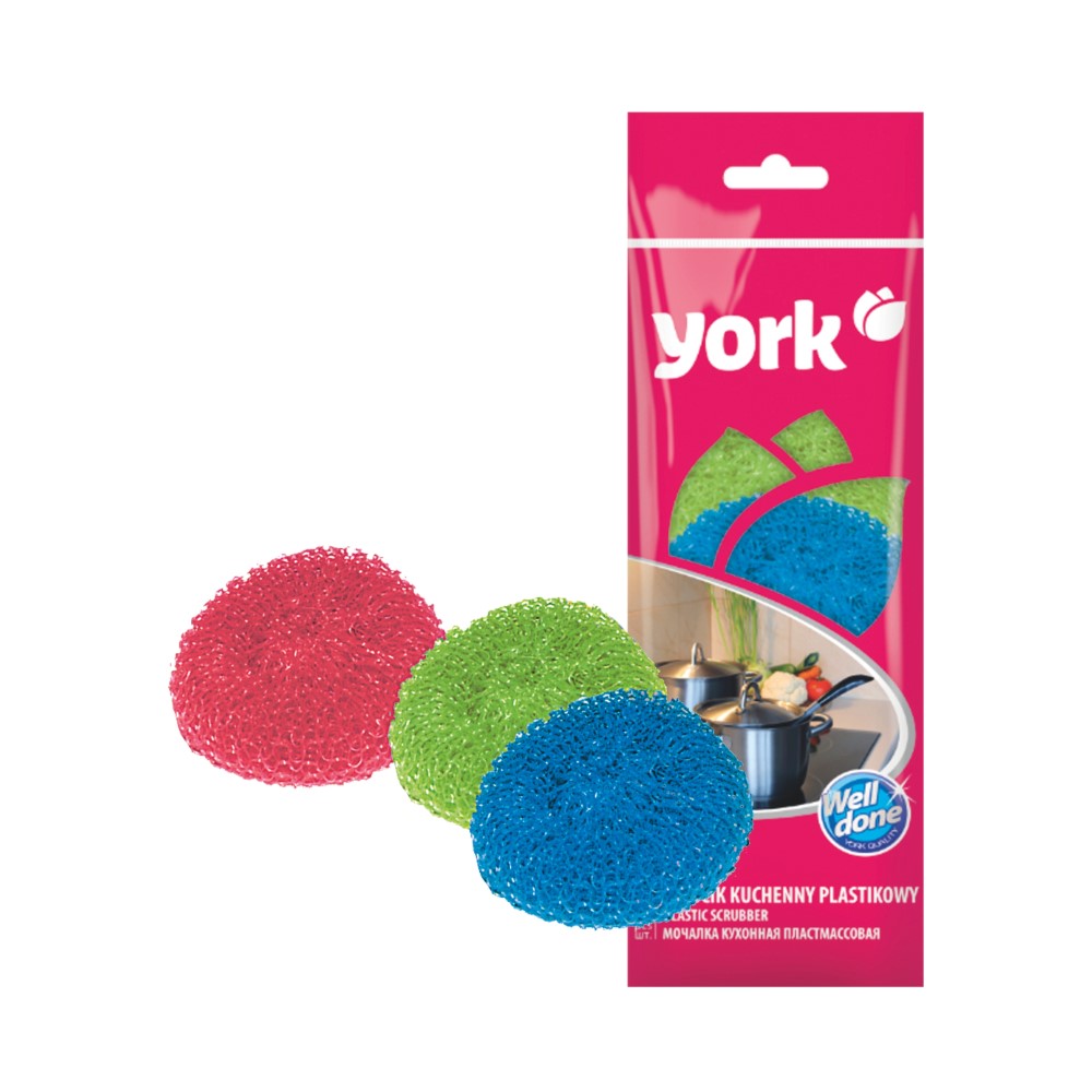 Губка кухонная для мытья посуды YORK, 3 шт/упак