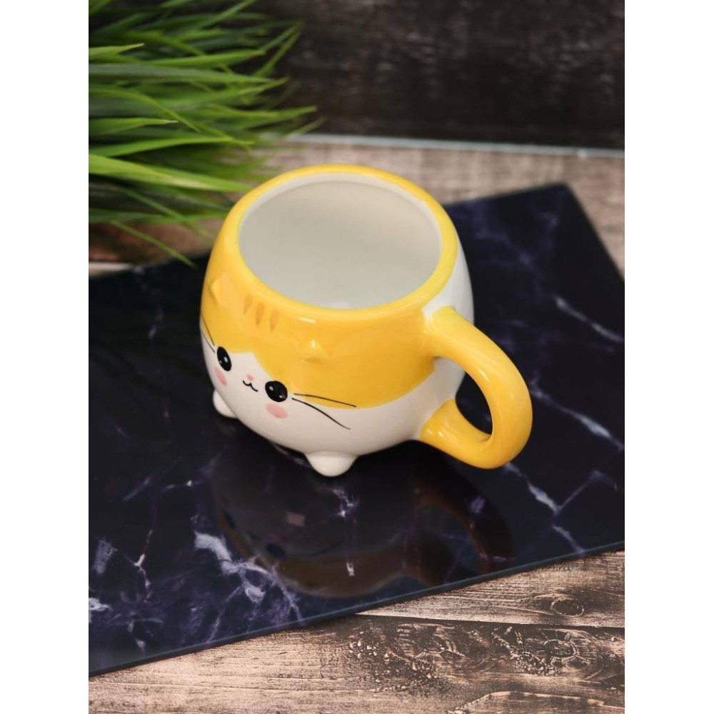 Кружка керамическая "Cat", 450 мл, оранжевый - 5