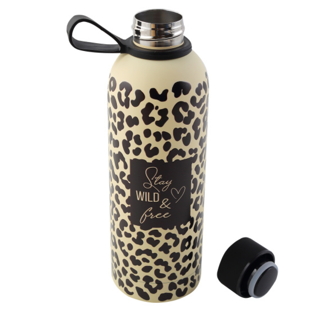Термос "Леопард", 500 мл, желтый, черный
