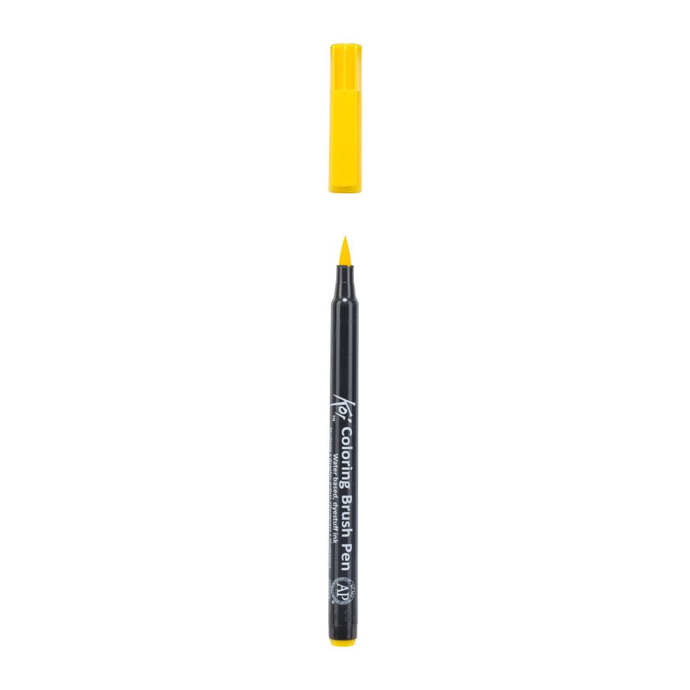 Маркер акварельный "Koi Color Brush", желтый - 3