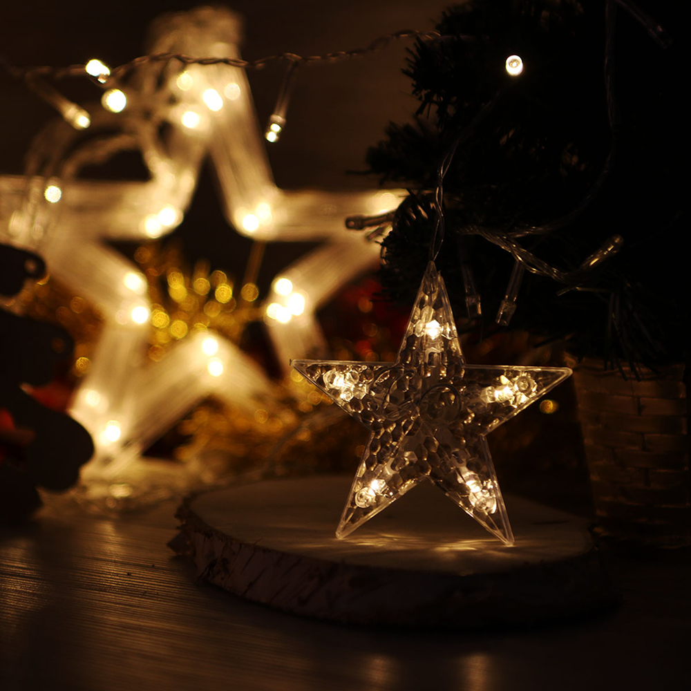 Гирлянда электрическая LED "Бахрома. Звезда", тепло-белый - 3