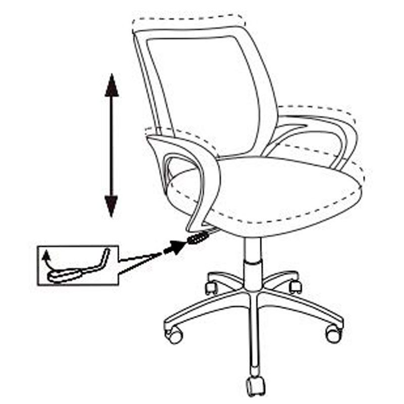 Кресло для персонала Бюрократ "CH-695NLT", ткань, пластик, красный, черный - 6