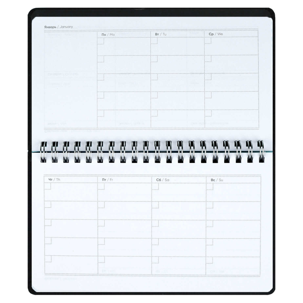 Планер недатированный "Бьянчини", 190х110 мм, 68 листов, черный - 4