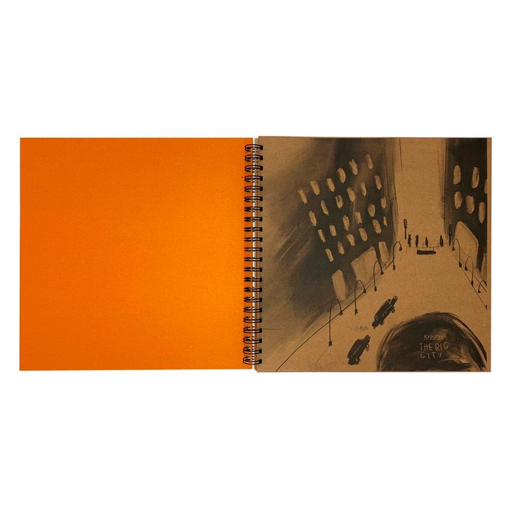 Скетчбук "Kraft", 29.5x29.5 см, 140 г/м2, 40 листов, оранжевый - 2