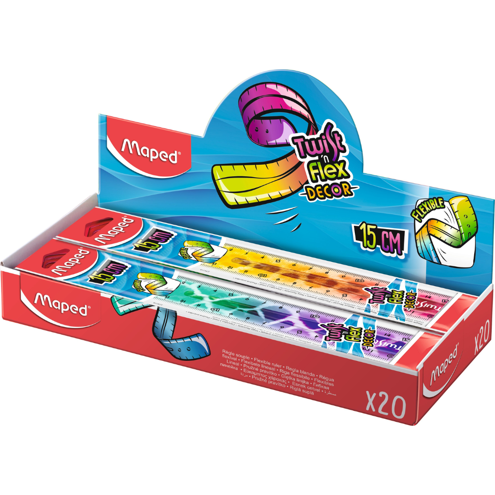 Линейка "Twist'N Flex Animals", 15 см, пластик, ассорти