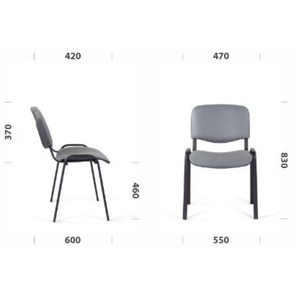 Стул для посетителей UTFC "ИЗО CH C-11", ткань, металл, черный, -50% - 2