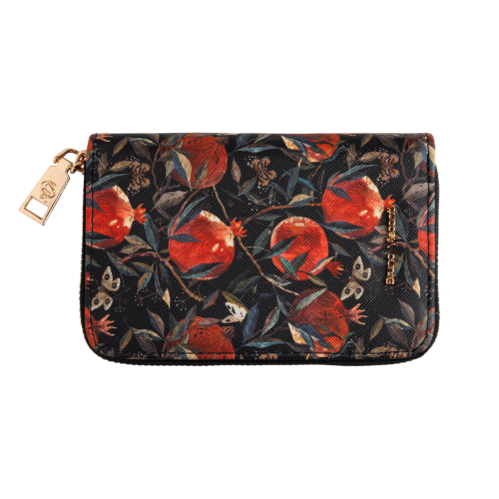 Кошелек "Flora. Гранат", черный, красный