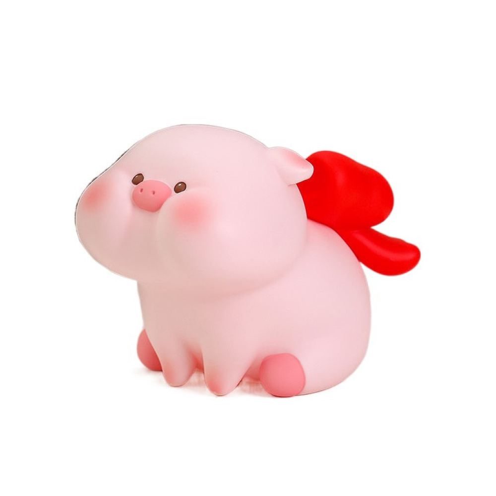 Копилка "Pig red bow", пластик, розовый