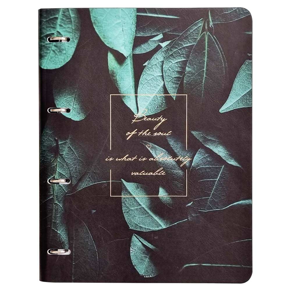 Тетрадь "Beauty листья", А4, 120 листов, клетка, на кольцах, разноцветный