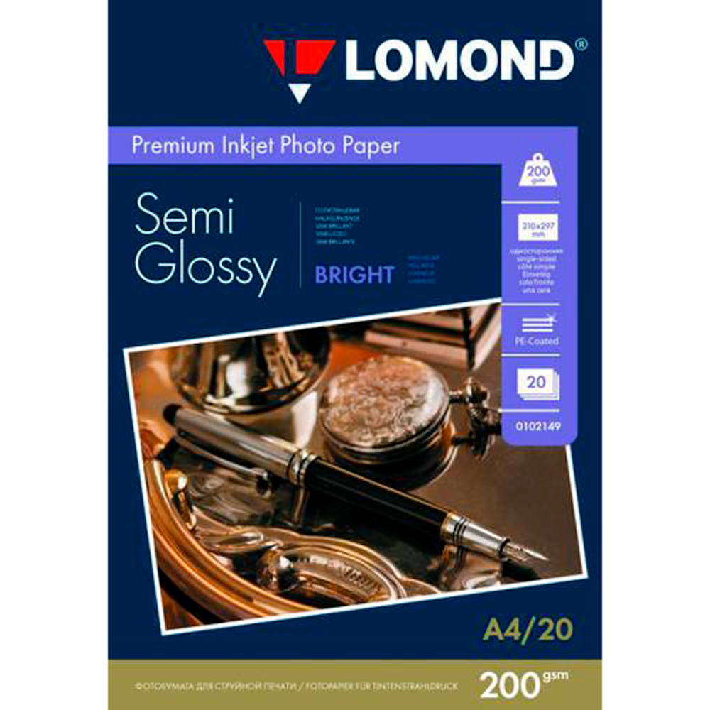 Фотобумага полуглянцевая тепло-белая для струйной фотопечати "Lomond", А6, 500 листов, 250 г/м2