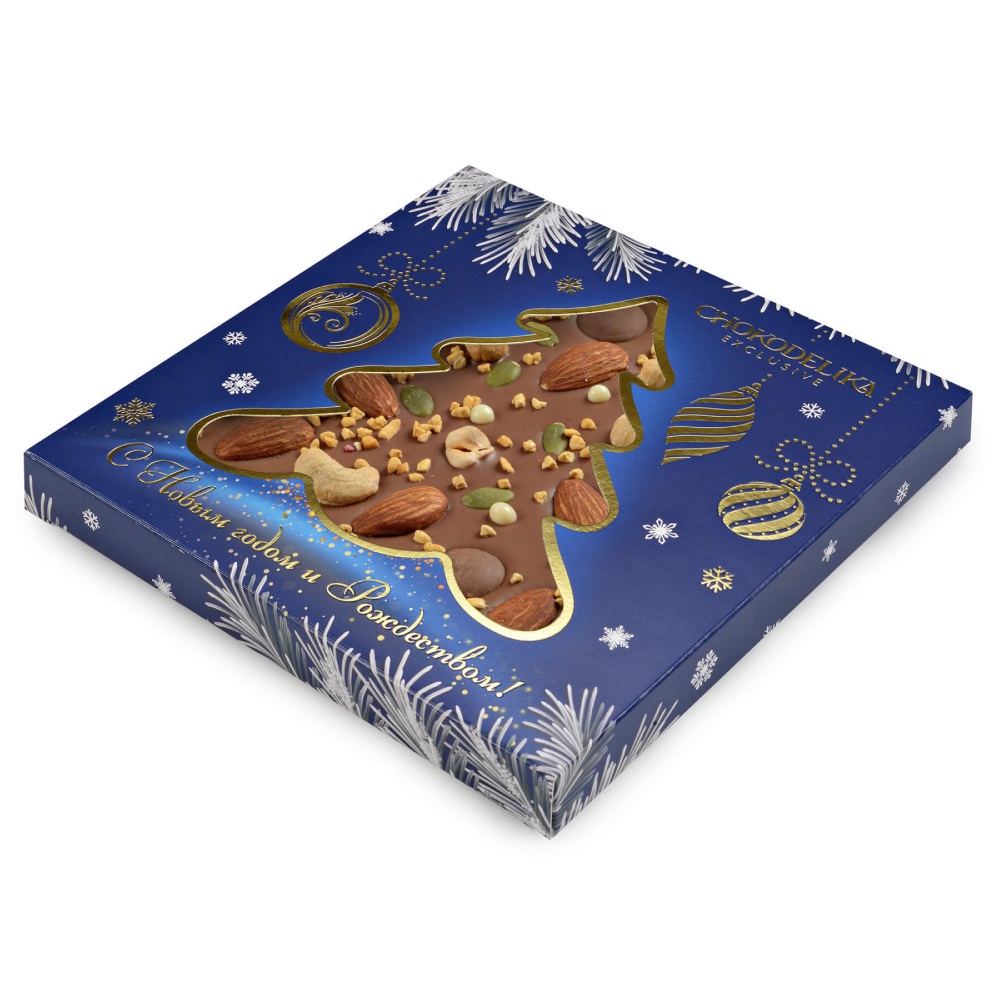 Шоколад молочный "Ореховый фейерверк", 150 г, новогодняя упаковка