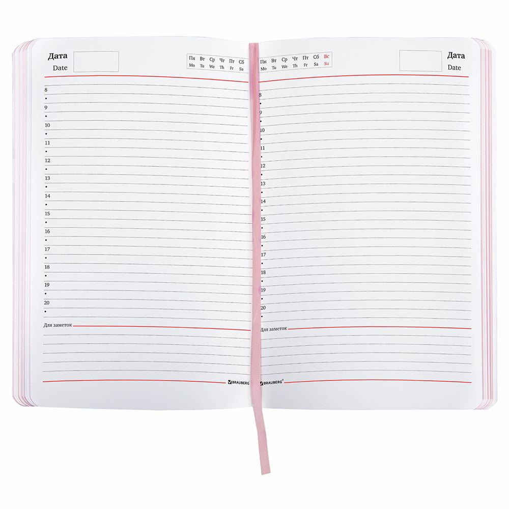 Ежедневник недатированный "Blossom", А5, 136 страниц, розовый - 6