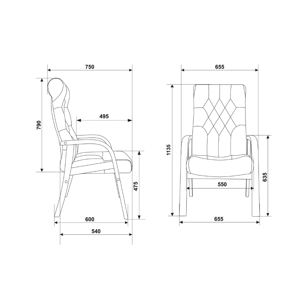 Кресло Бюрократ T-9928WALNUT-CF, натуральная кожа, черный, каркас дерево - 11