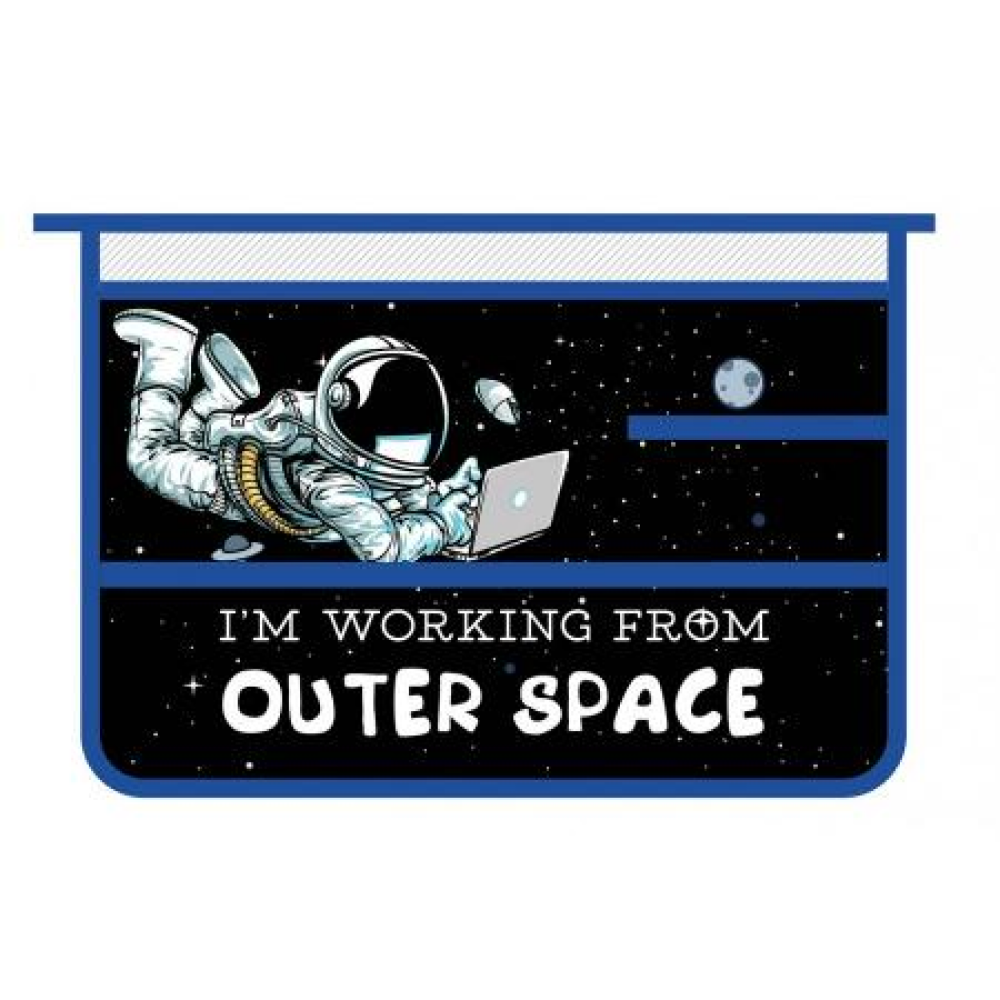 Папка для труда "Вне космоса", А4, на молнии, черный, синий