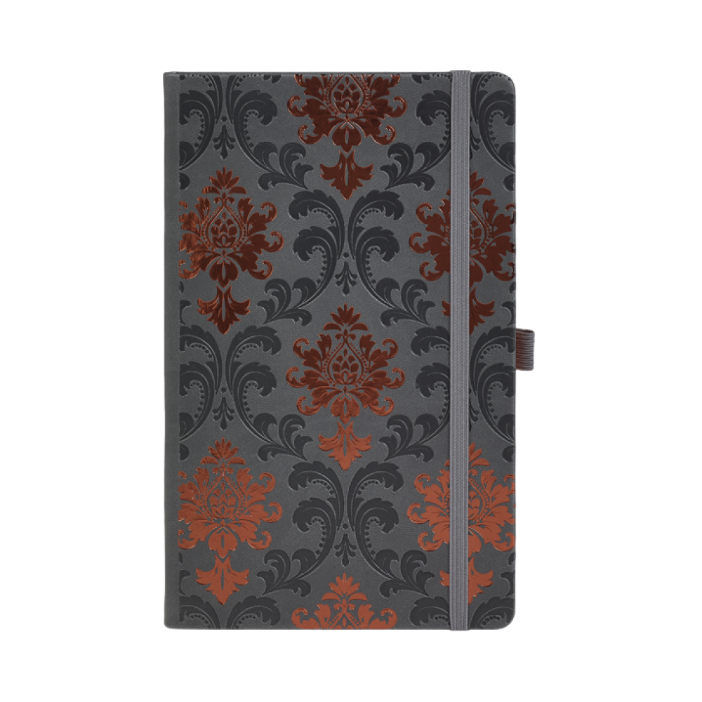 Блокнот "Copper baroqe", А5, 96 листов, черный, срез медный