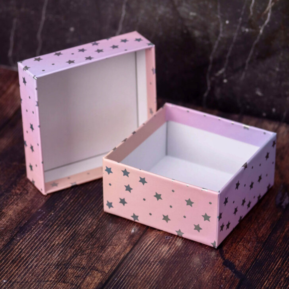 Коробка подарочная "Starry sky pink", 12х12х6 см, картон - 5