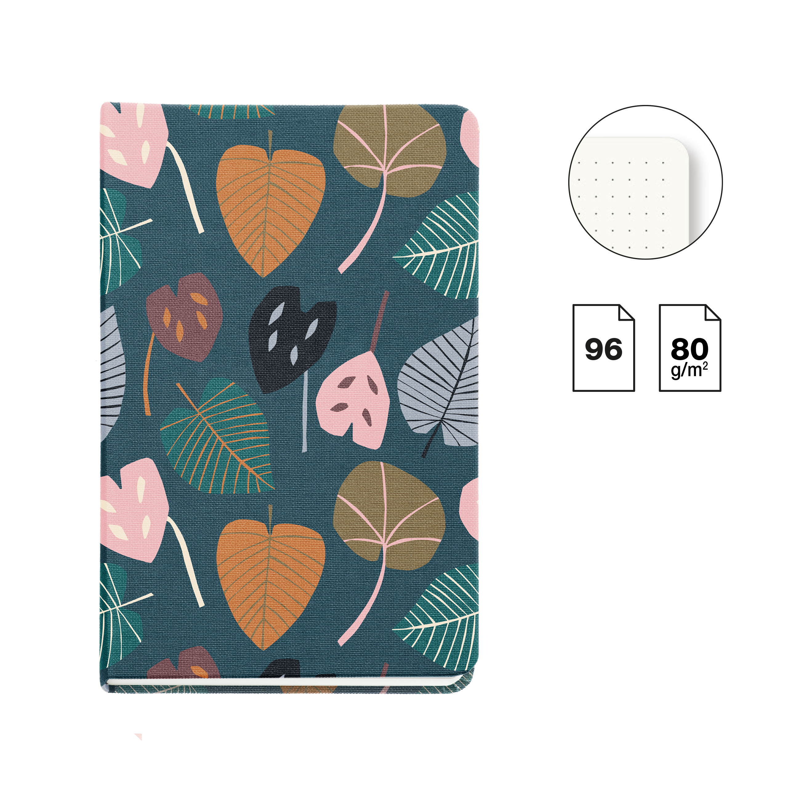 Блокнот Miquelrius "Autumn Leaves Green Leaves", 96 листов, в точку, зеленый - 3