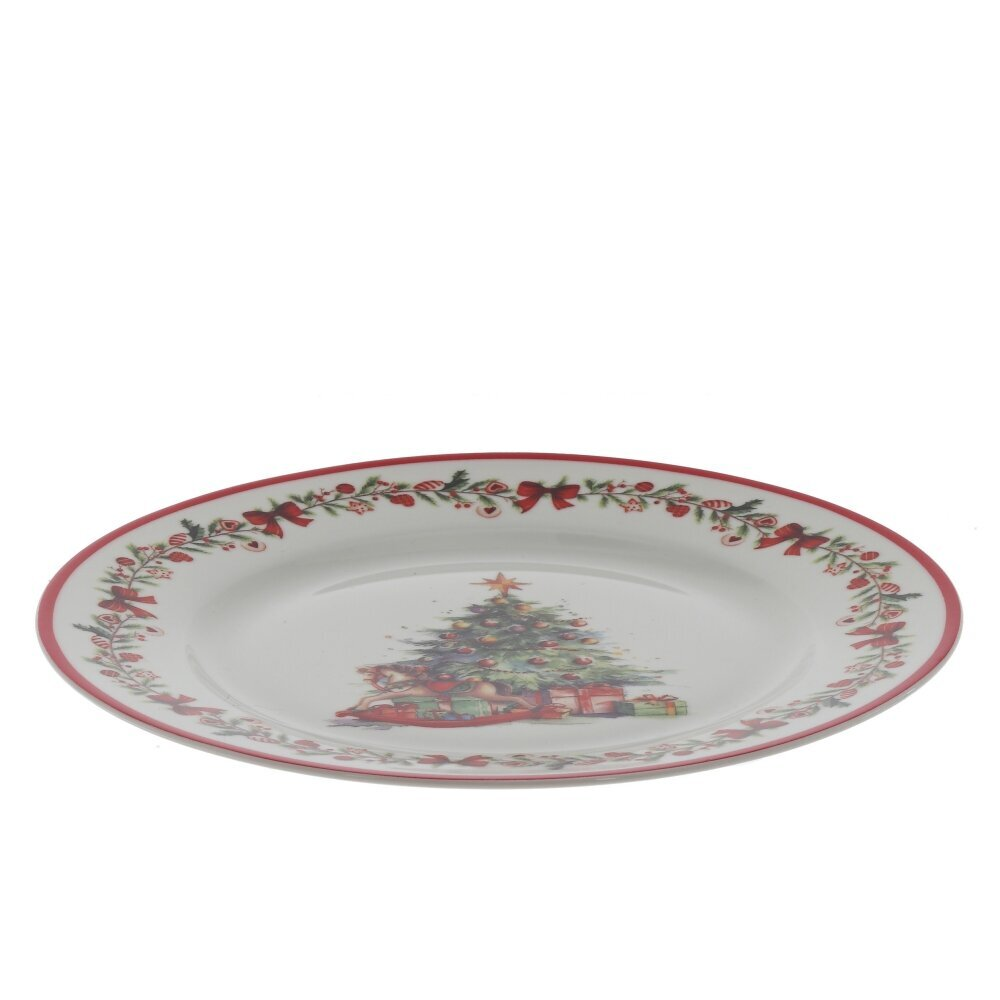 Тарелка фарфоровая "Елка", 26 см, разноцветный