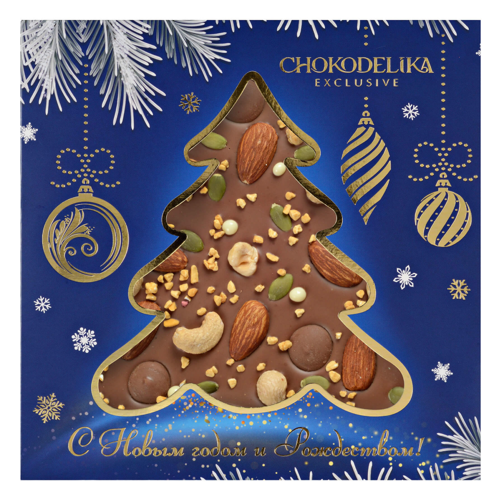 Шоколад молочный "Ореховый фейерверк", 150 г, новогодняя упаковка