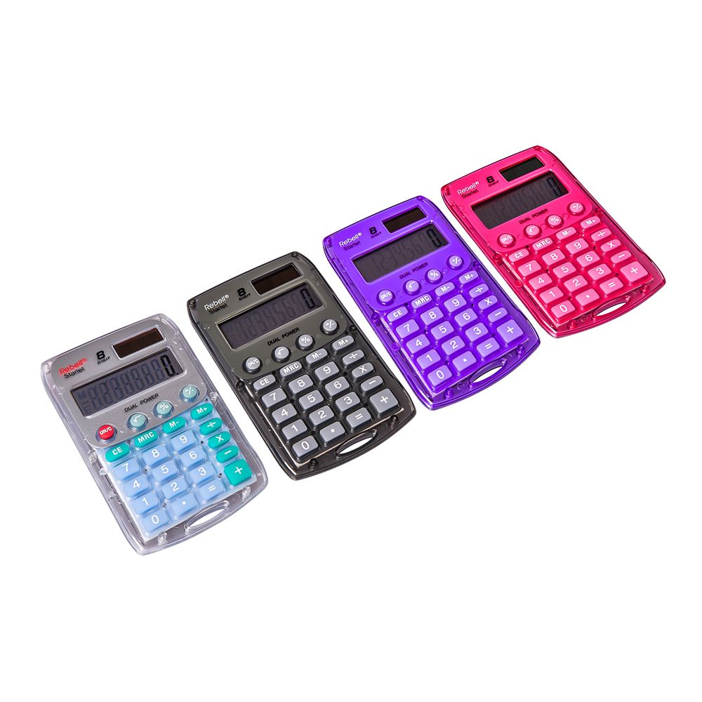 Калькулятор карманный Rebell "Starlet BX", 8-разрядный, серо-бирюзовый - 5