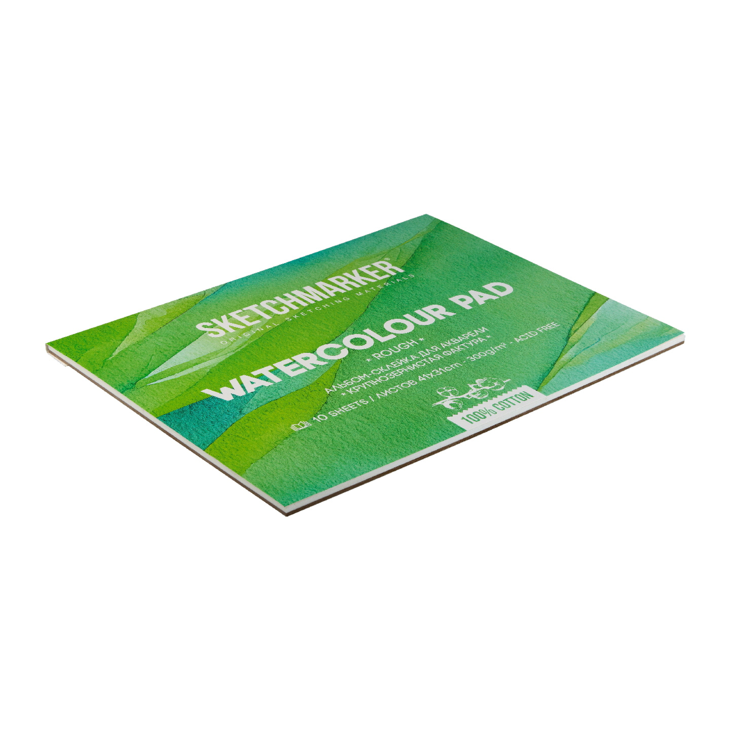 Блок бумаги для акварели "Sketchmarker", А3, 300 г/м2, 10 листов, крупнозернистая - 3