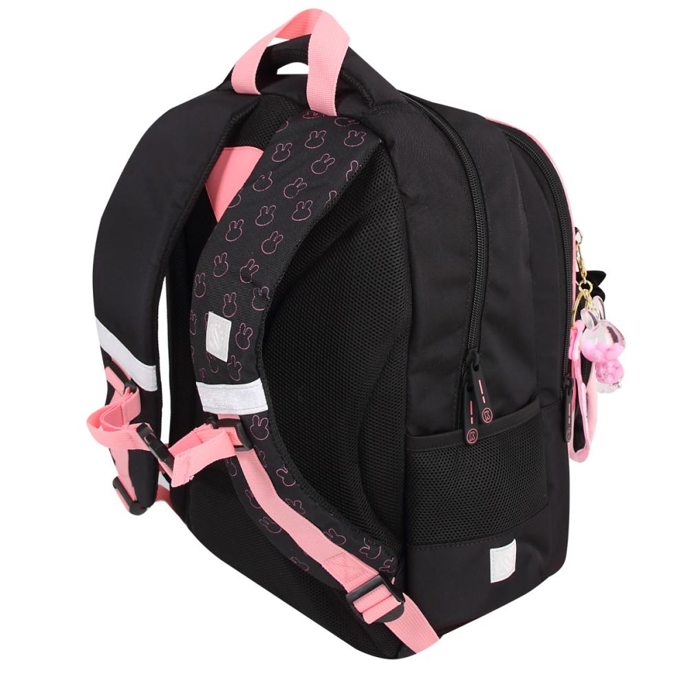 Рюкзак школьный "COMFORT Life Cat fun", черный, розовый - 6