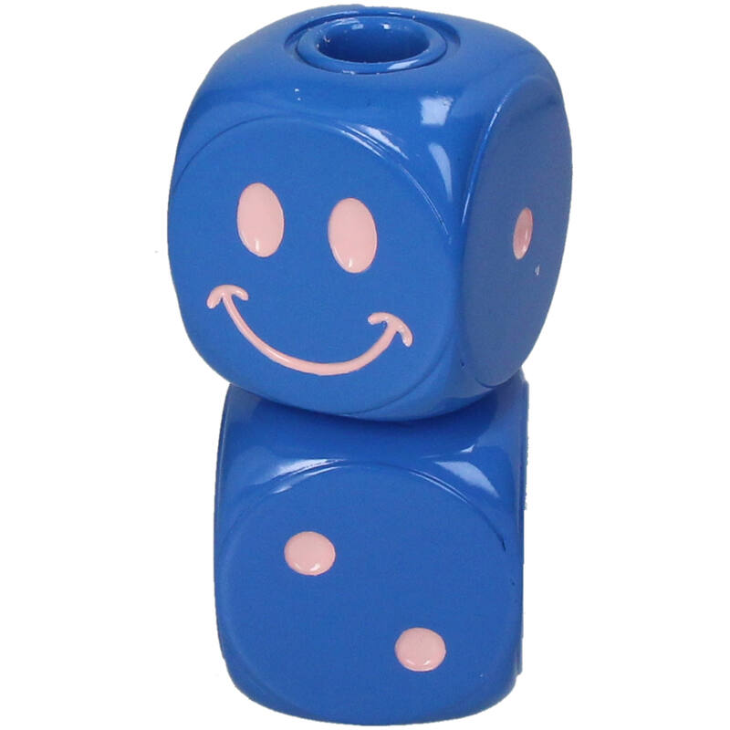 Подсвечник "Кубики", 7,5x7,5x14,5 см, синий, белый