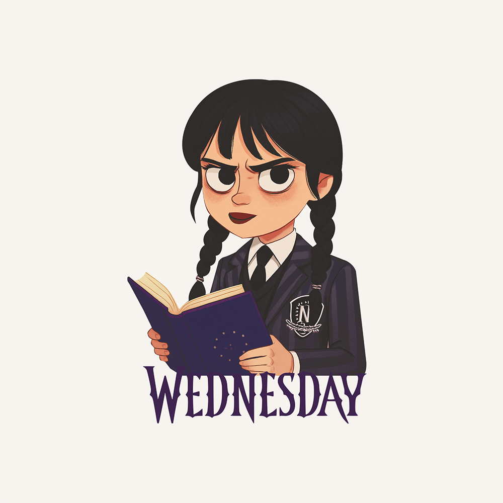 Блокнот в гибкой обложке «Wednesday», А5, белый