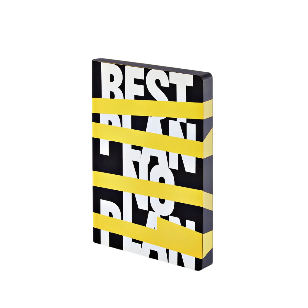 Блокнот "Best Plan - No Plan", А5, 128 листов, в точку, черный, желтый