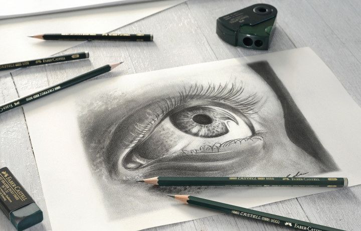 Набор карандашей чернографитных "Castell 9000", 8B-2H, 12 шт., в металлической коробке - 4