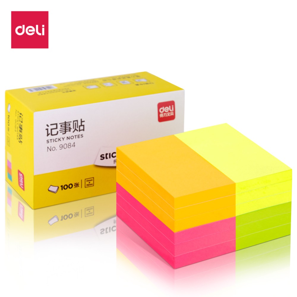 Бумага для заметок на клейкой основе "Stick Up", 76x51 мм, 100 листов, ассорти неон