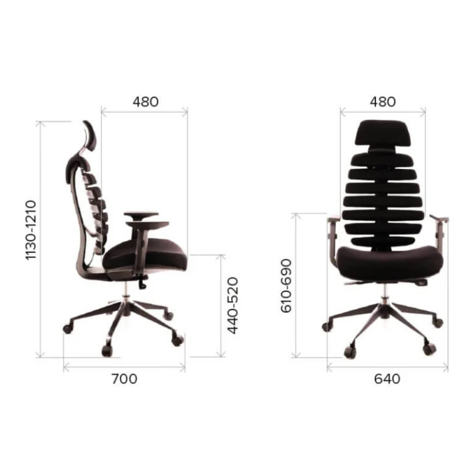 Кресло для руководителя EVERPROF "Ergo", ткань, алюминий, черный - 4