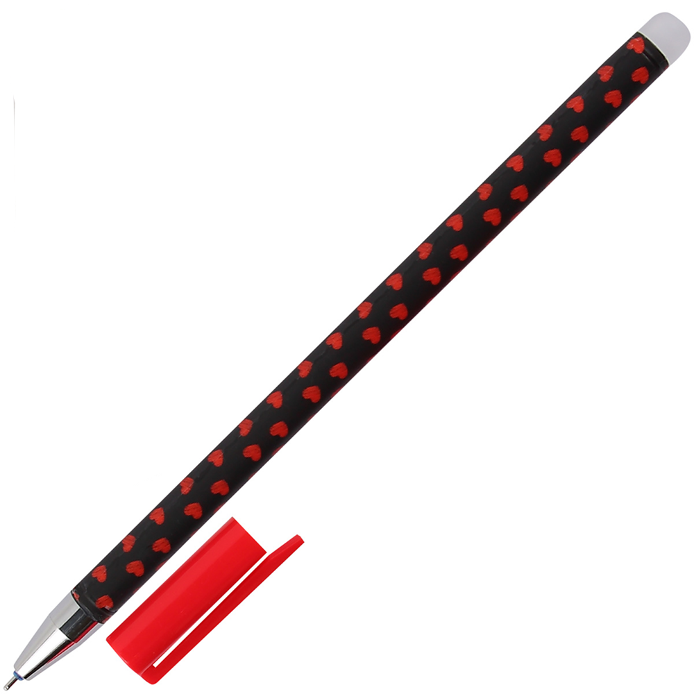 Ручка гелевая "Сердце", 0.5 мм, черный, красный, стерж. синий