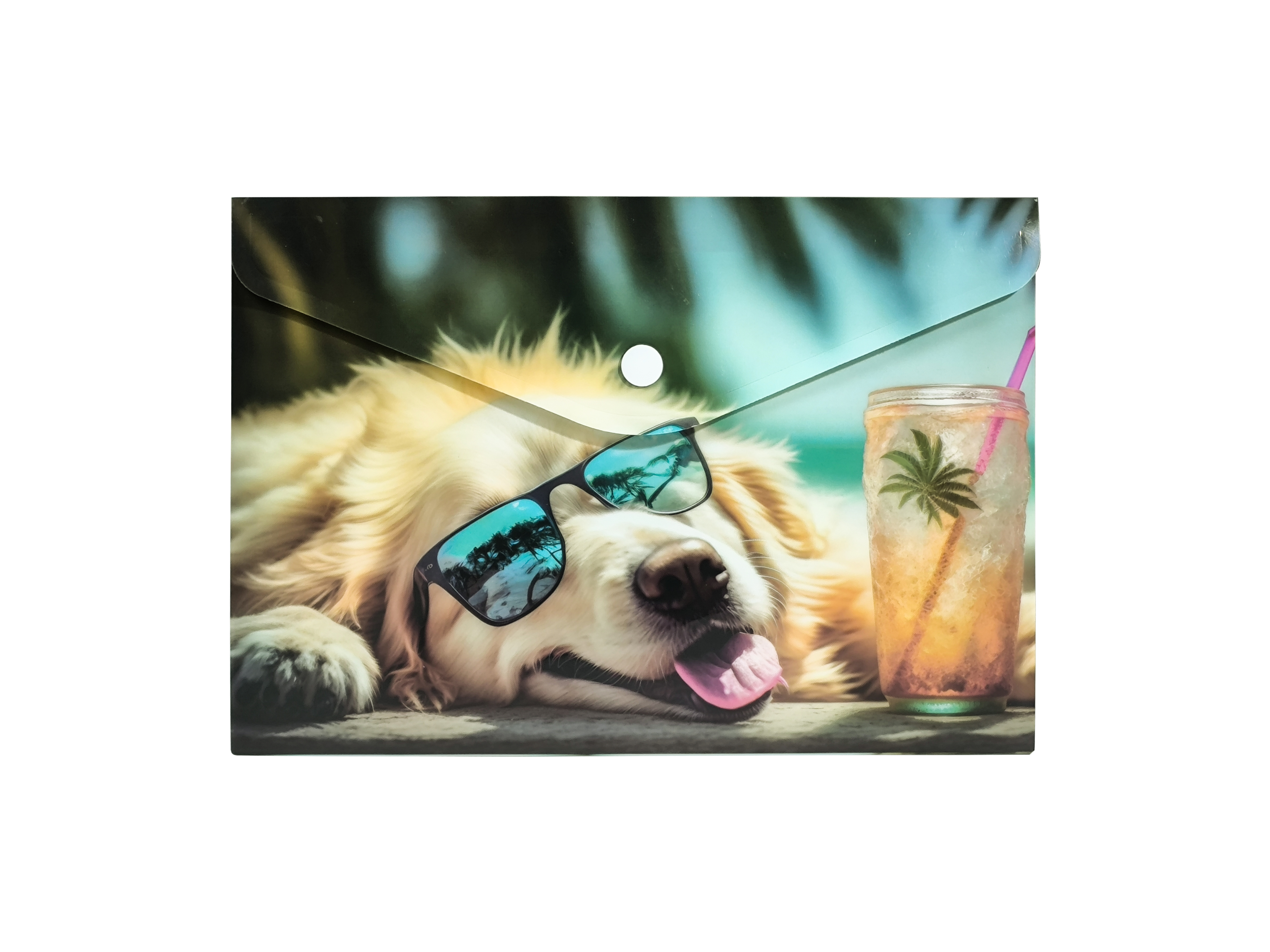 Папка-конверт на кнопке "Chillout dog", А4,  разноцветный