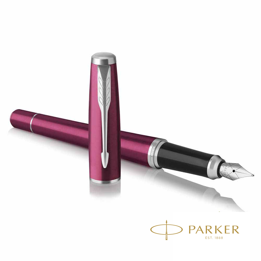 Ручка перьевая "Parker Urban Vibrant Magenta CT", F, бордовый, серебристый, патрон синий