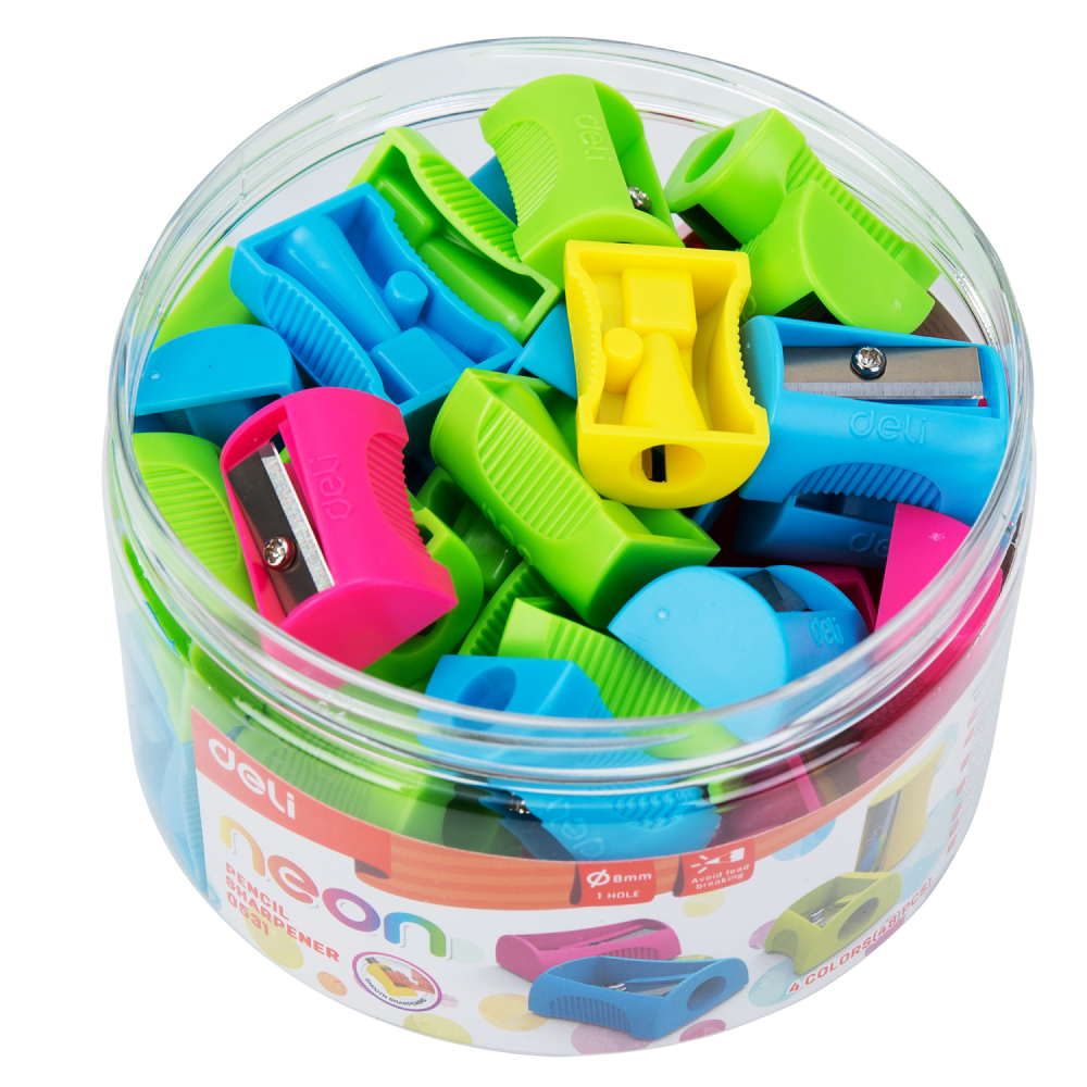 Точилка "Neon", 1 отверстие, ассорти - 4
