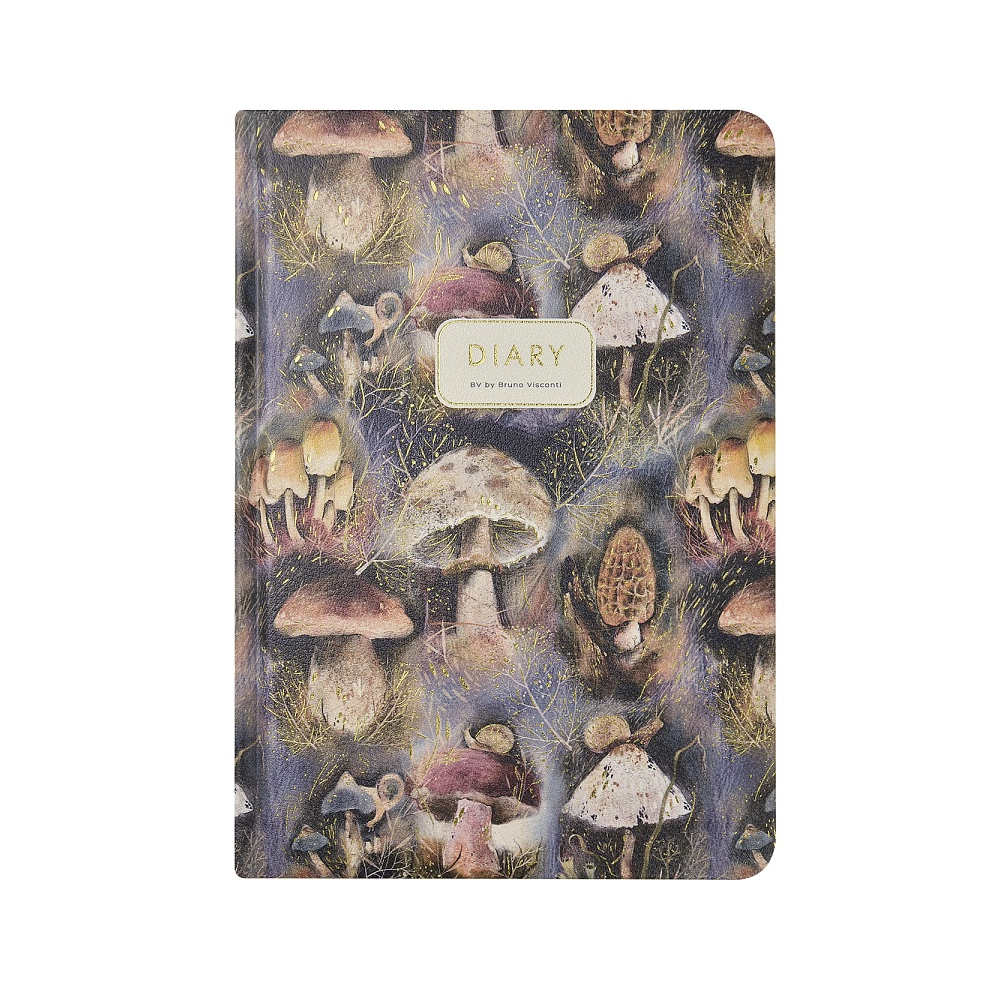 Ежедневник недатированный "Flora. Mushroom Miracle", А5, 240 страниц, фиолетовый