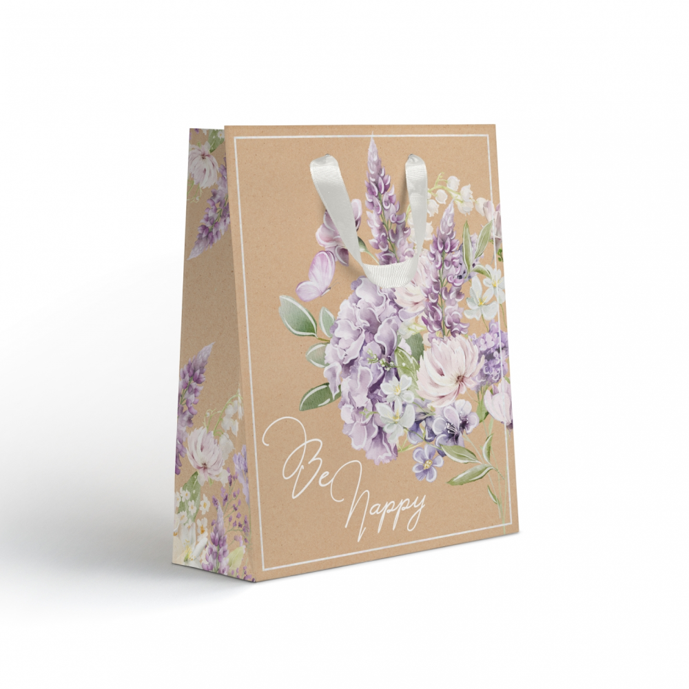 Пакет подарочный "Spring", 26.5х32х12.5 см, крафт, ассорти - 2