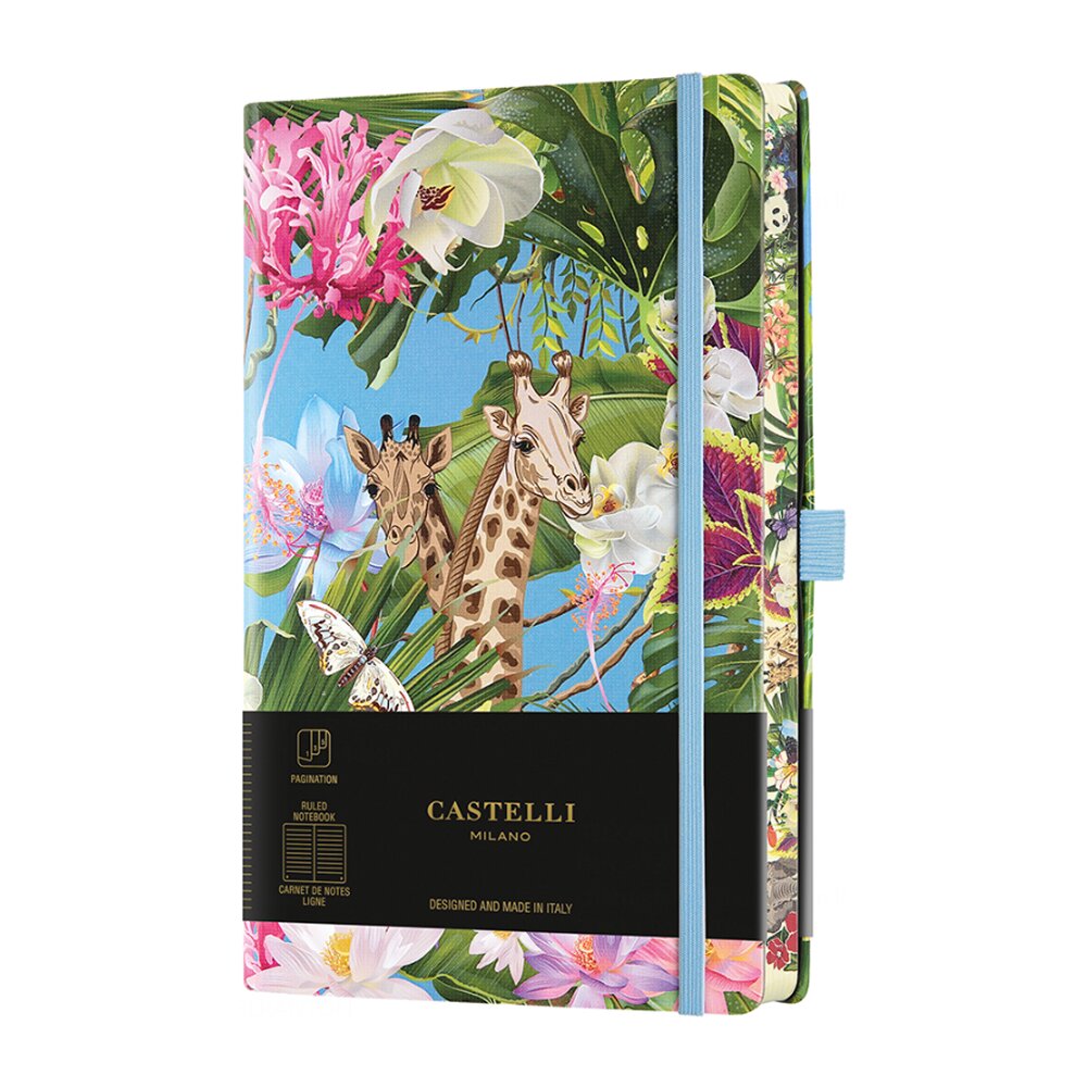 Блокнот Castelli Milano "Eden Giraffe", A5, 96 листов, линейка, разноцветный