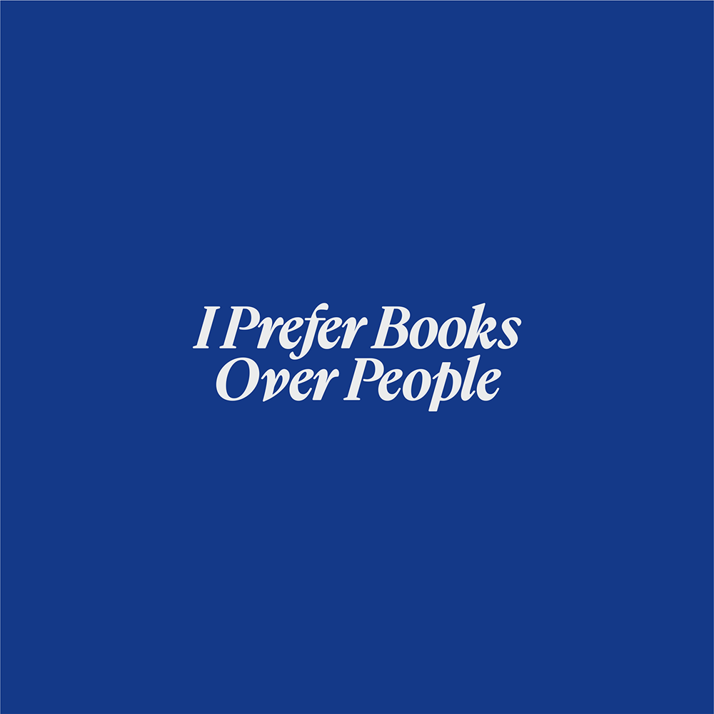 Сумка из плотного хлопка «I prefer books over people», 220 г/м2, синий классический