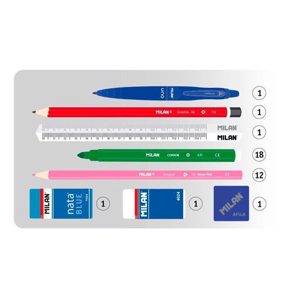 Пенал Milan "Be Wool" с наполнением, 2 отделения - 3