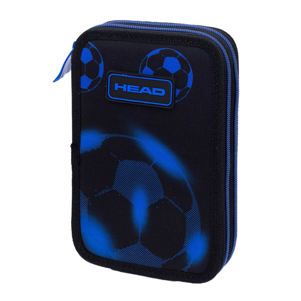 Пенал-книжка "Neo Blue Football", 2 отделения, синий, черный