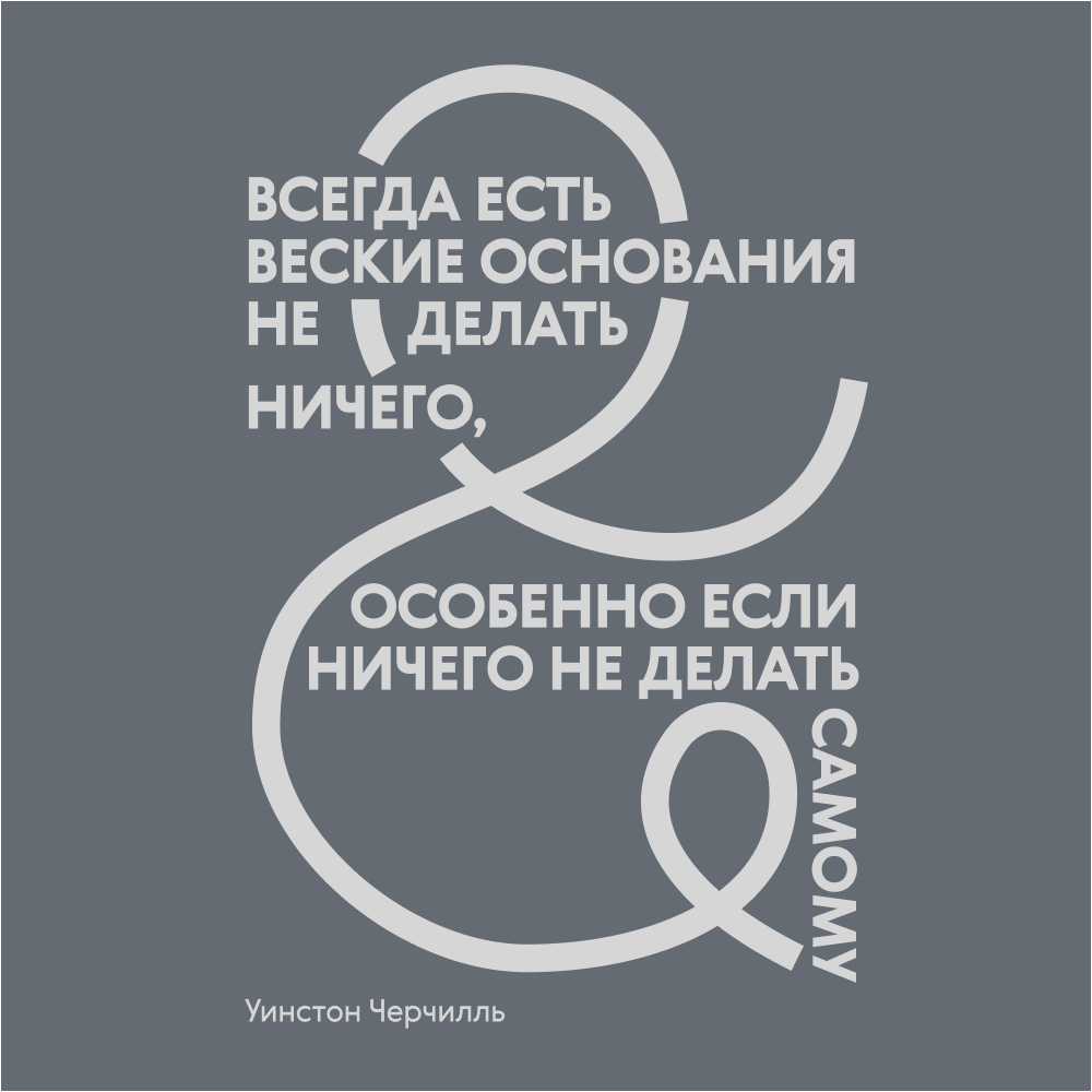 Фляжка "Всегда есть веские основания не делать ничего", Черчилль, металл, 240 мл, серый