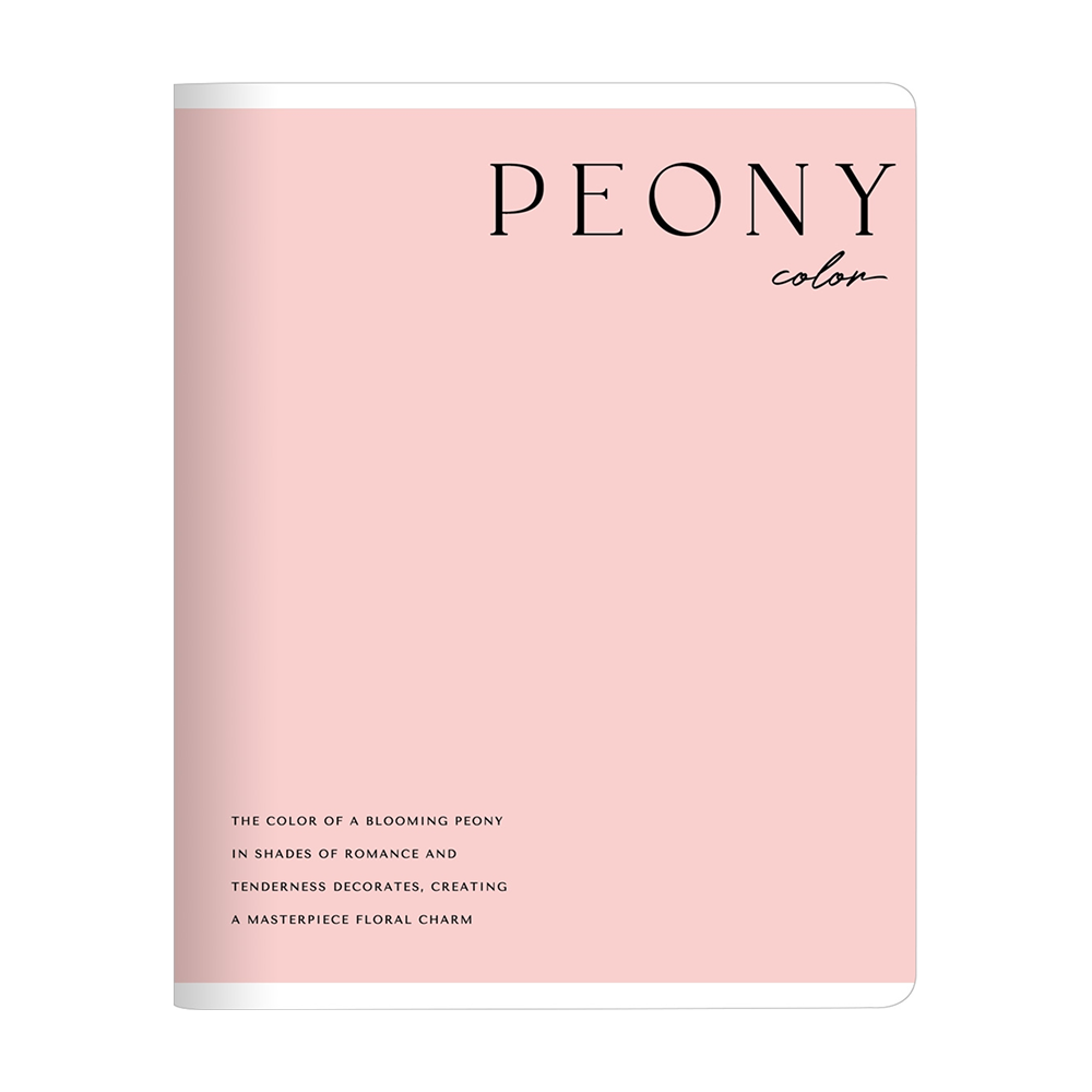 Тетрадь "Peony", A5, 48 листов, клетка, скоба сбоку, розовый