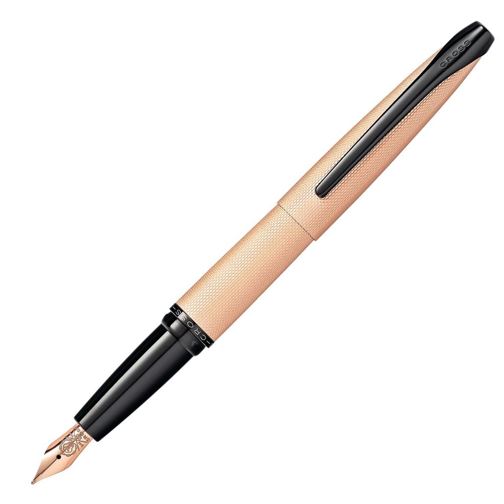 Ручка перьевая "Cross Atx Brushed Rose Gold", M, розовое золото, черный, патрон черный